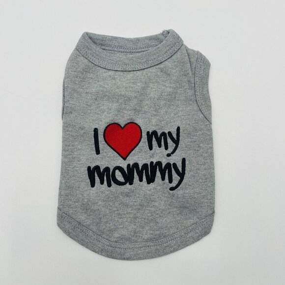 Parisian Pet Size Small I Love Mommy Dog T-shirt 5-8 lbs. 100% Cotton Gray 1102 - Picture 5 of 8